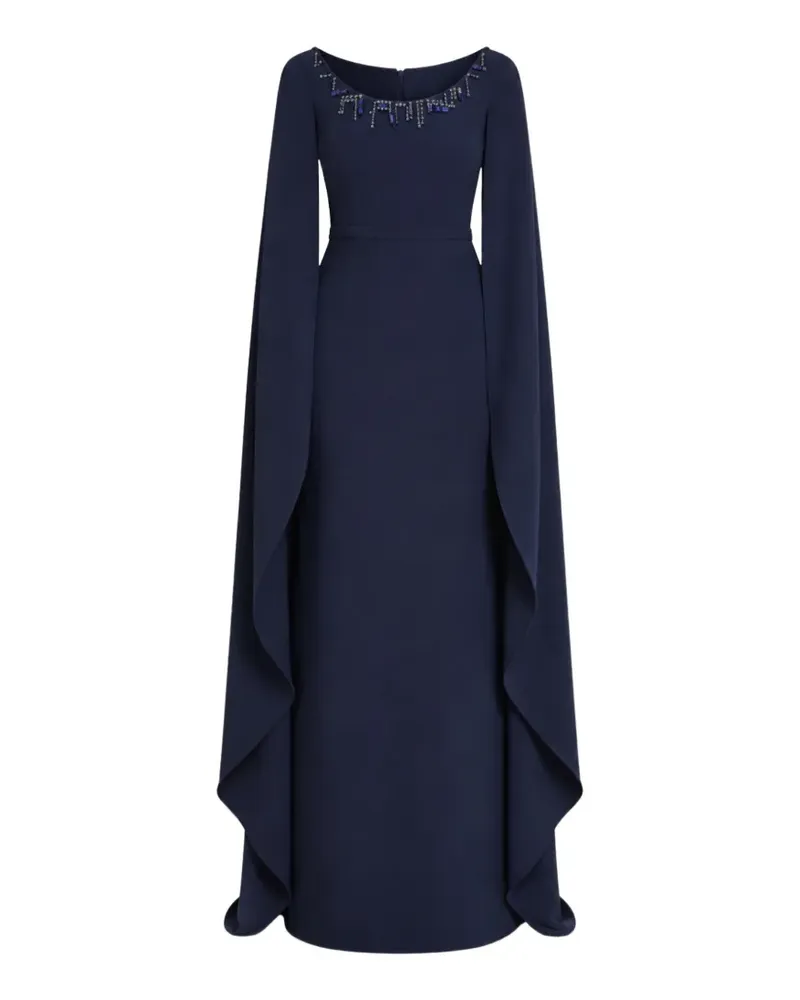 Safiyaa Kristallverziertes Maxikleid im Cape-Stil - Blau Blau