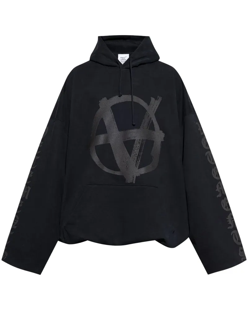 VETEMENTS Hoodie mit Logo-Print - Schwarz Schwarz
