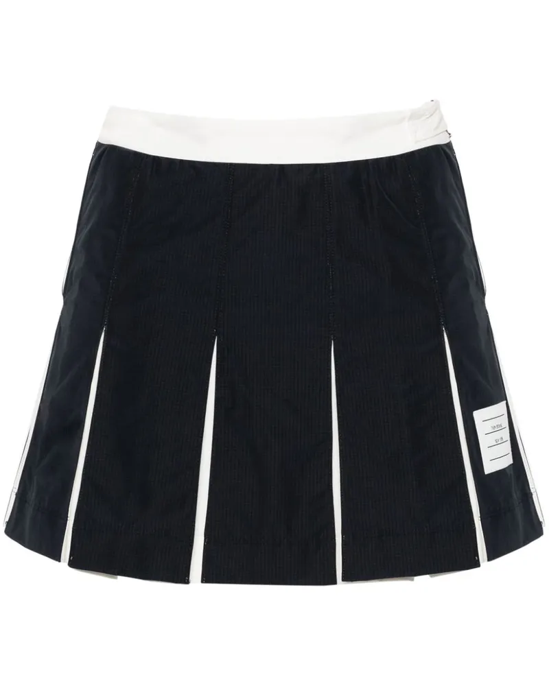 Thom Browne Plissierter Minirock aus Ripstop - Blau Blau