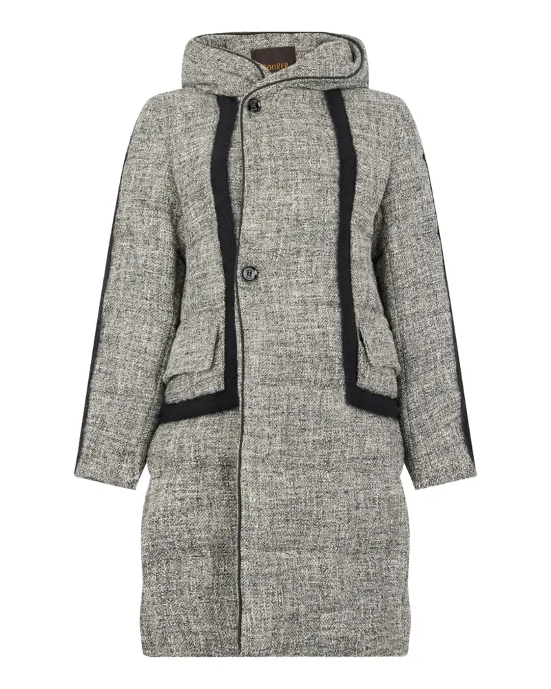 MOORER tweed-effect hooded coat - Grau Grau