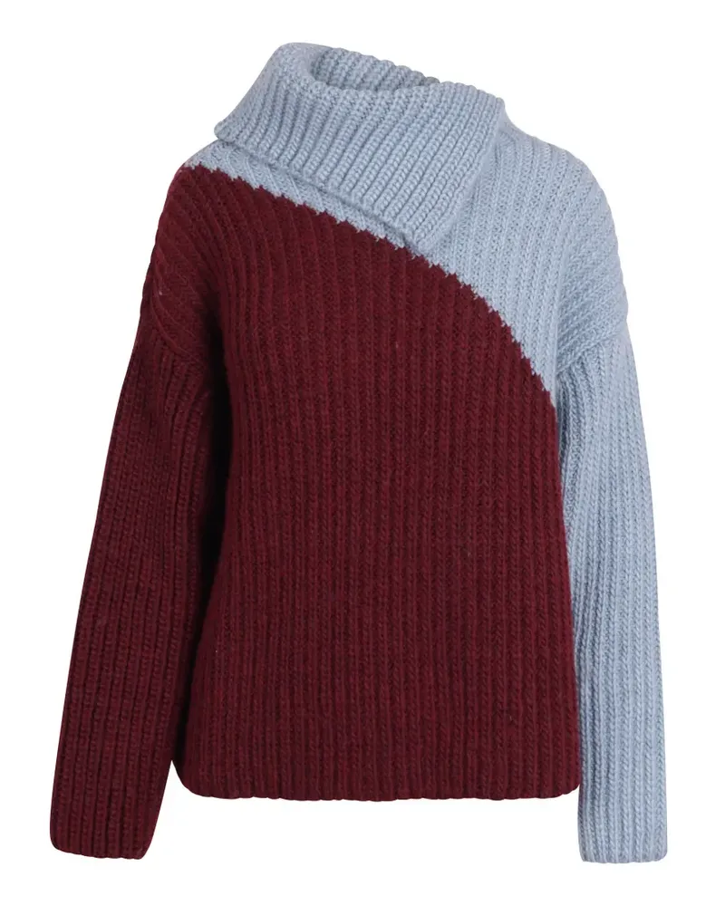 Essentiel Zweifarbiger gerippter Kolorama Pullover - Rot Rot