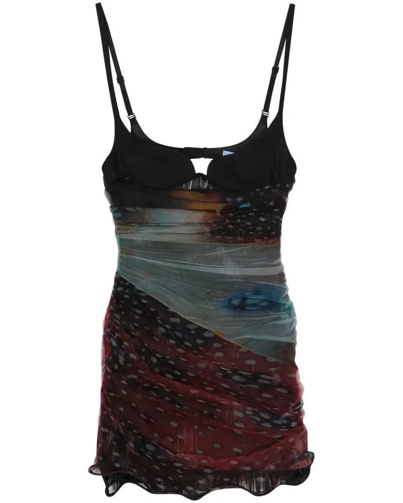Thierry Mugler Minikleid mit Print - Rot Rot