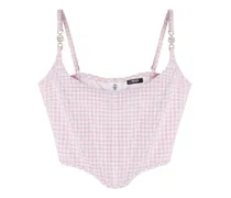 Korsett-Top mit Vichy-Karo - Rosa