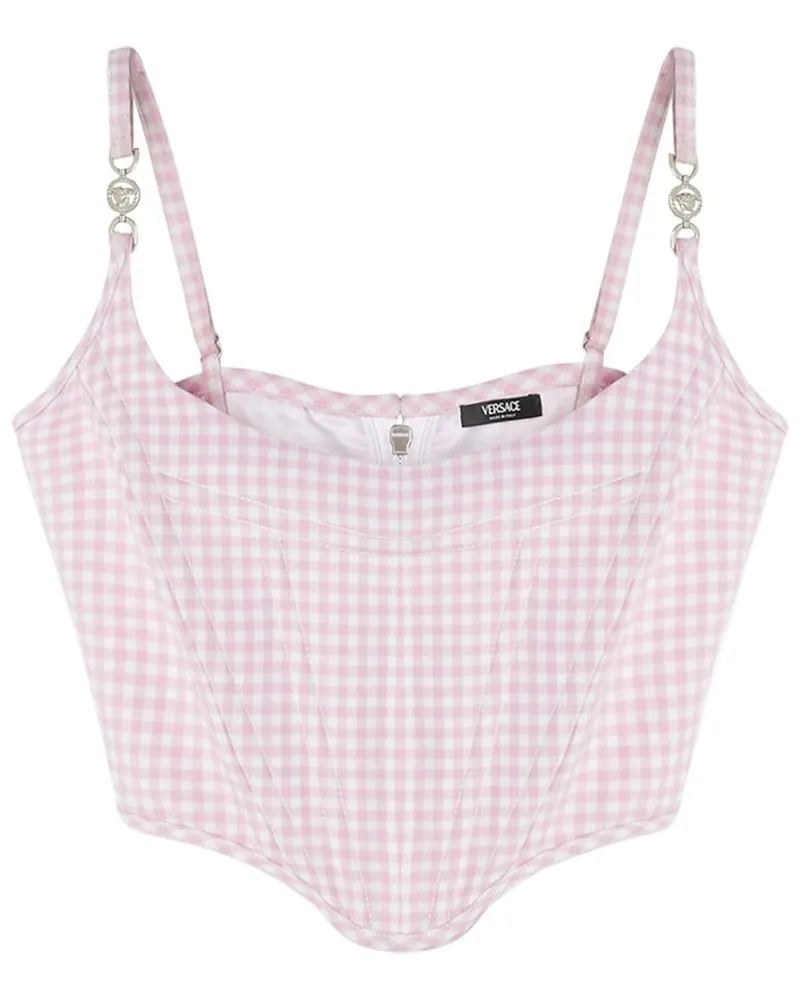 Versace Korsett-Top mit Vichy-Karo - Rosa Rosa