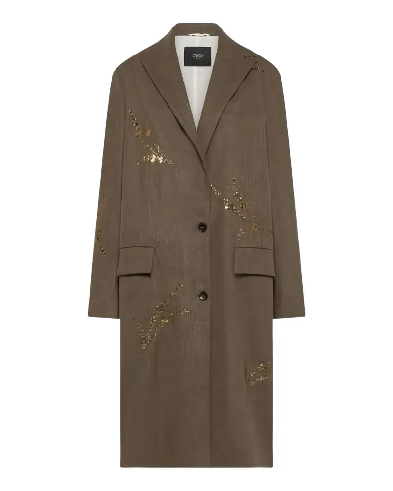 Seventy sequin-embellished single-breasted coat - Braun Braun
