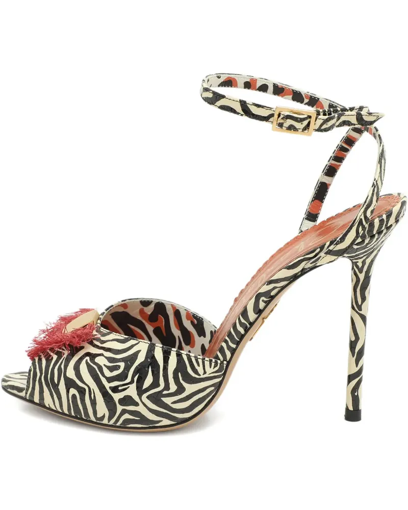 Charlotte Olympia Izzy Gone Wild Sandalen mit Zebra-Print - Weiß Weiß