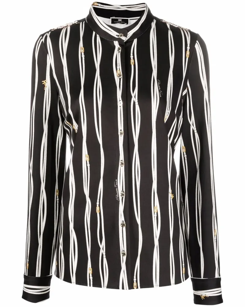 Elisabetta Franchi Gestreiftes Hemd - Schwarz Schwarz