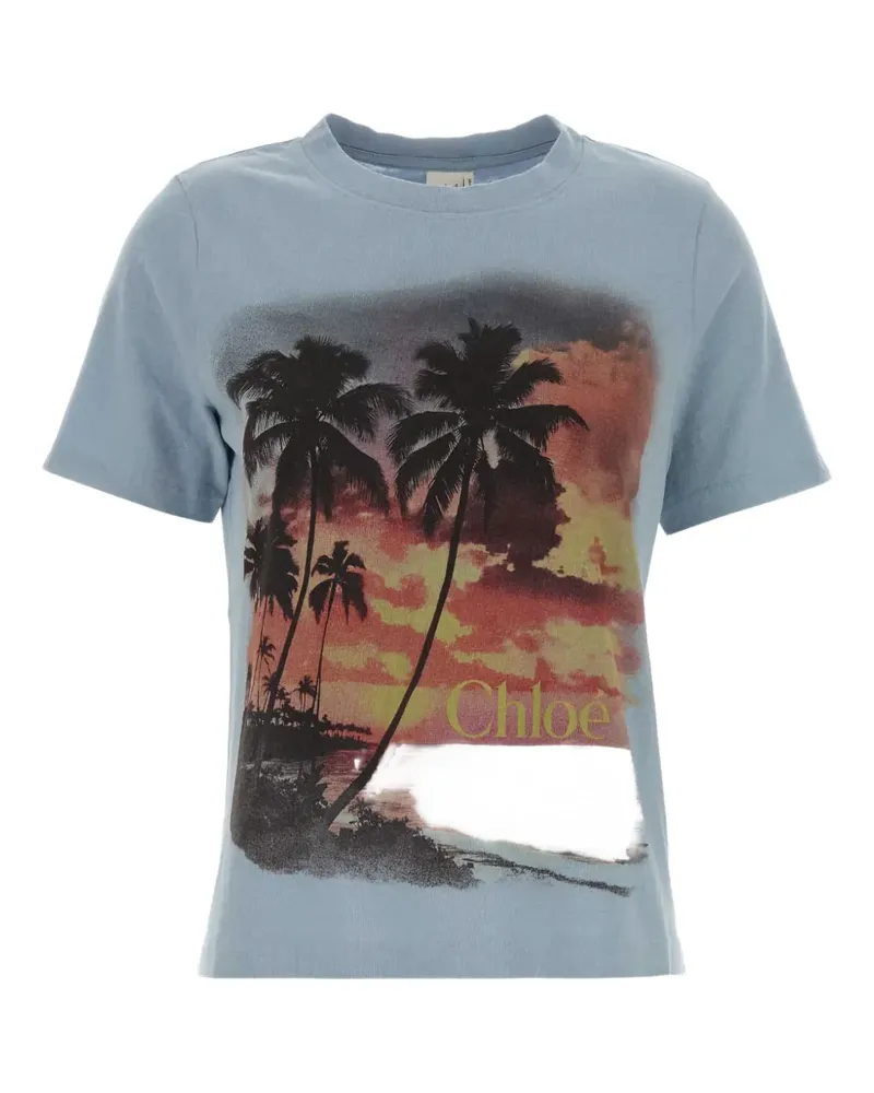 Chloé graphic-print T-shirt - Blau Blau