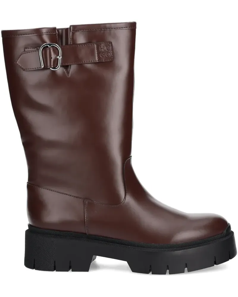 HUGO BOSS buckle-detail biker boots - Braun Braun