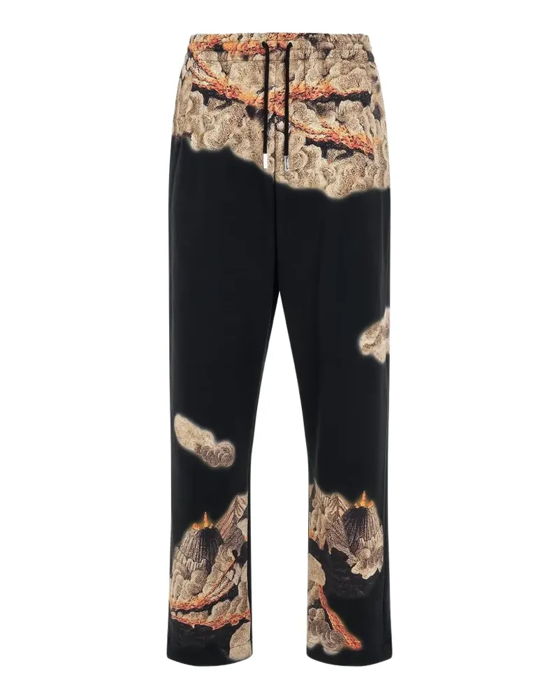 Wooyoungmi Jogginghose mit Vulkan-Print - Schwarz Schwarz