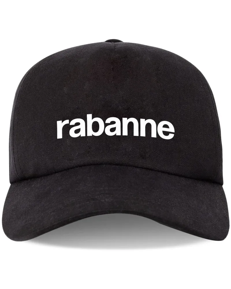 Paco Rabanne Baseballkappe mit Logo-Print - Schwarz Schwarz