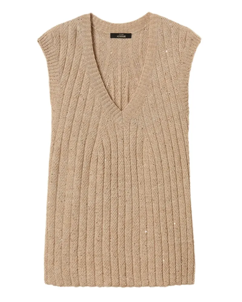 Twin-Set Weste mit Pailletten - 12970 BEIGE 12970