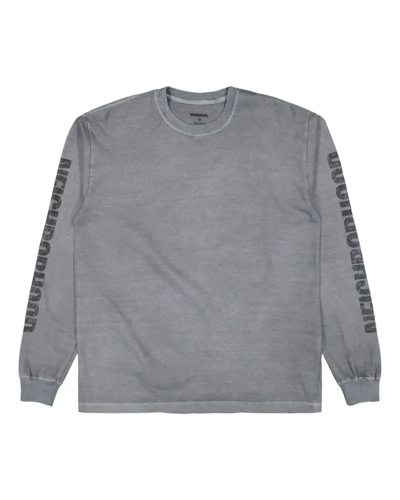 Neighborhood logo-print long-sleeved T-shirt - Grau Grau