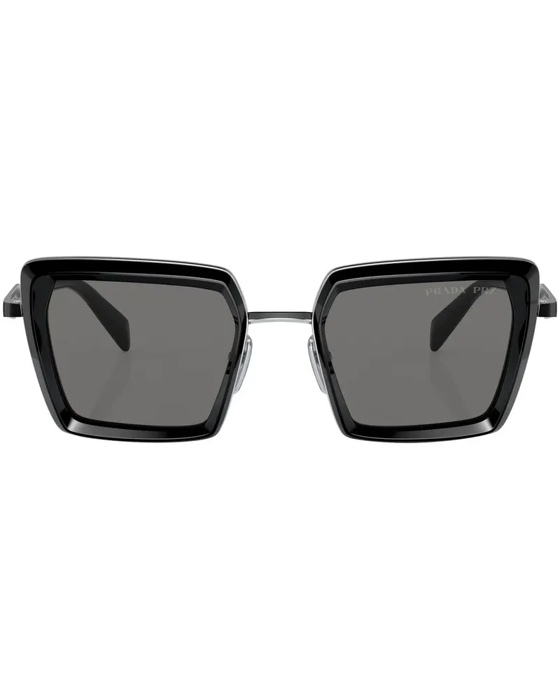 Prada Oversized-Sonnenbrille mit Logo - Schwarz Schwarz