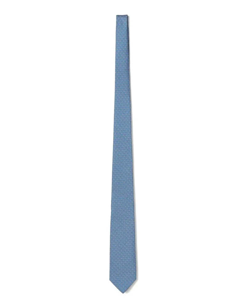 Luigi Borrelli geometric-print silk tie - Blau Blau