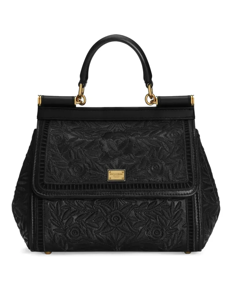Dolce & Gabbana Mittelgroße Sicily Handtasche - Schwarz Schwarz