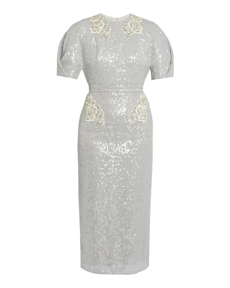 Erdem Verziertes Midikleid mit rundem Ausschnitt - Grau Grau
