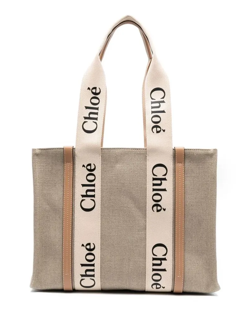 Chloé Mittelgroßer Woody Shopper - Nude Nude