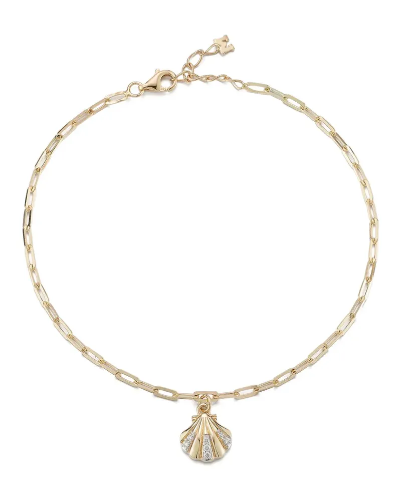 MATEO Petite Venus Fußkette aus 14kt Gold mit Diamanten Gold