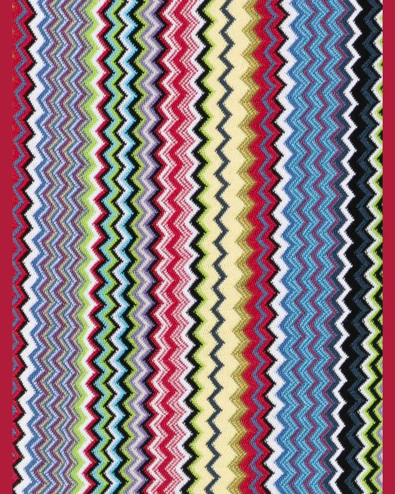 Missoni zigzag-knit fringed scarf - Blau Blau