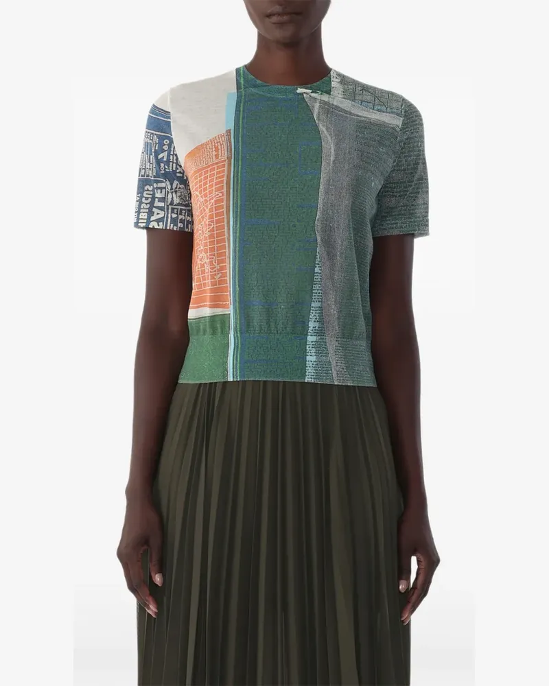 Jason Wu x Robert Rauschenberg artwork short-sleeve sweater - Grün Grün
