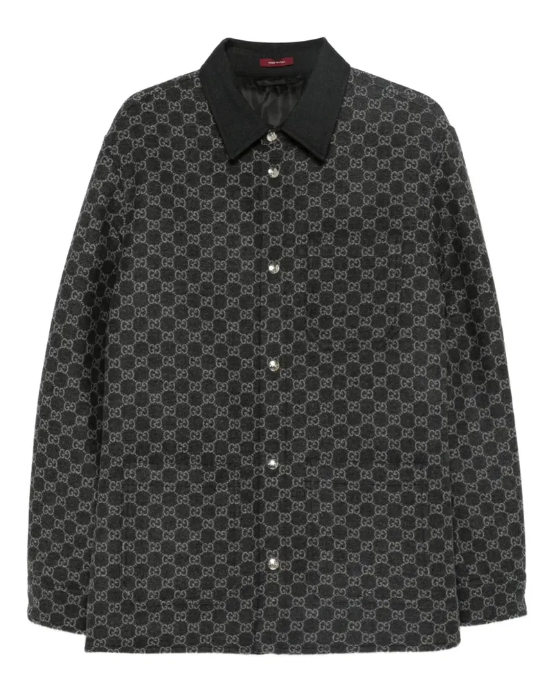 Gucci Geknöpfte Jacke mit Monogrammmuster - Schwarz Schwarz