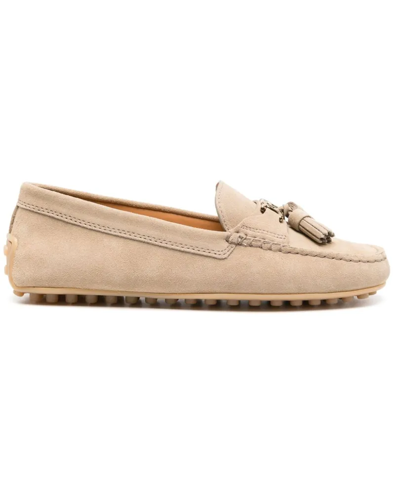 TOD'S Gommino Loafer aus Wildleder - Nude Nude