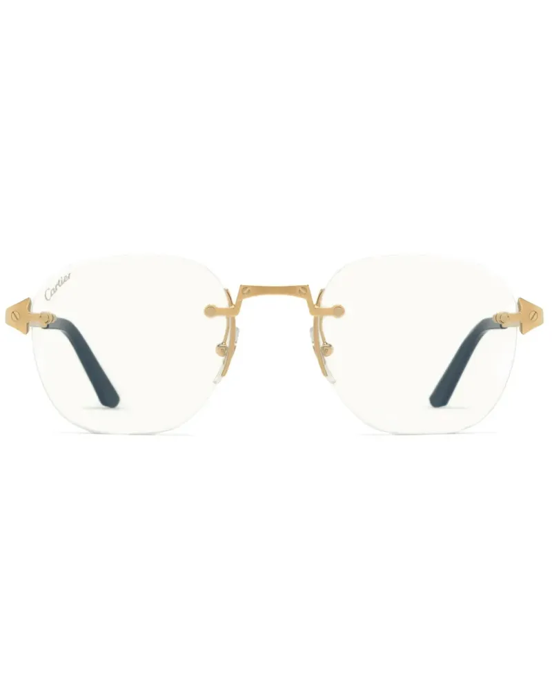 Cartier Rahmenlose Sonnenbrille mit runden Gläsern - Gold Gold
