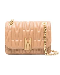 Moschino Schultertasche mit Monogramm-Prägung Braun