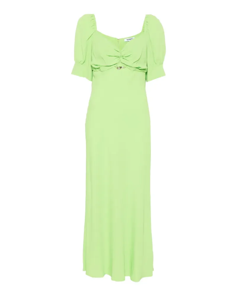 Vivetta ruched puff-sleeve midi dress - Grün Grün