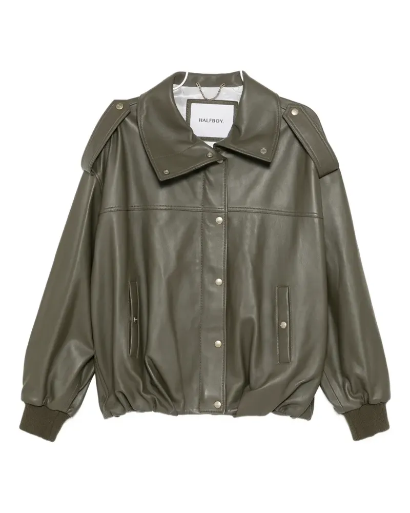 HALFBOY buttoned leather jacket - Grün Grün