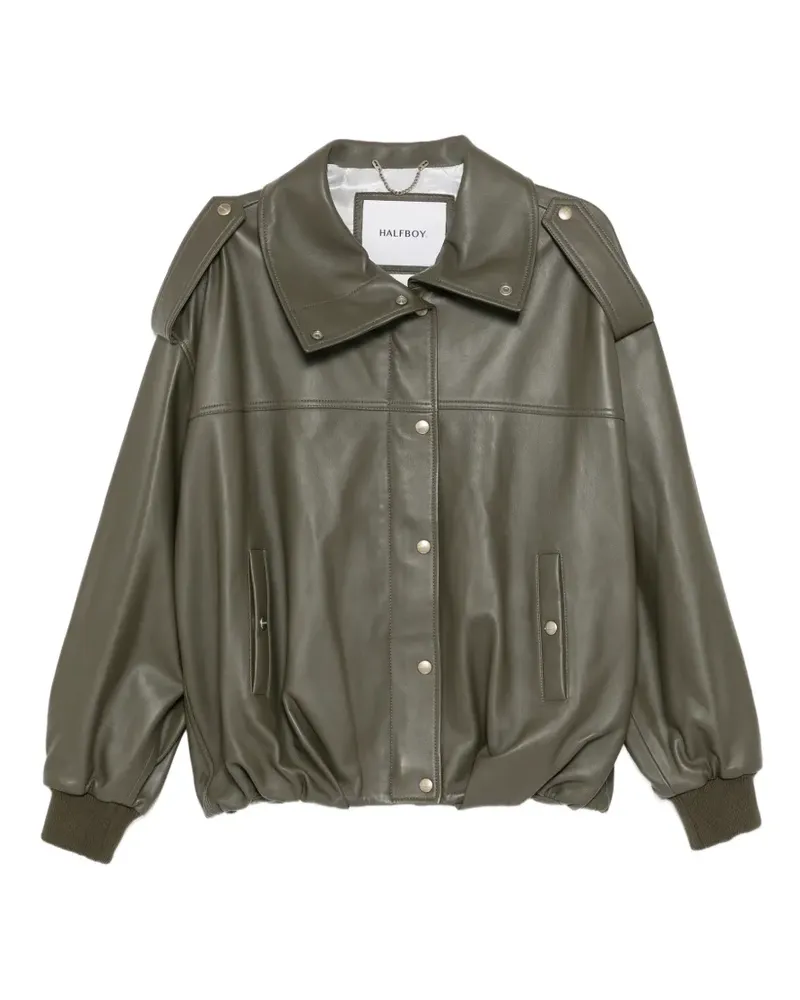 HALFBOY buttoned leather jacket - Grün Grün