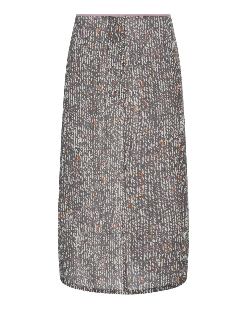 6397 printed midi skirt - Grau Grau