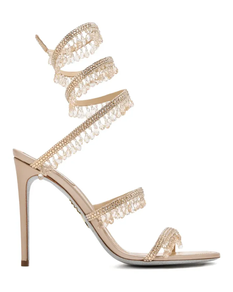 René Caovilla crystal-embellished heeled sandals - Nude Nude