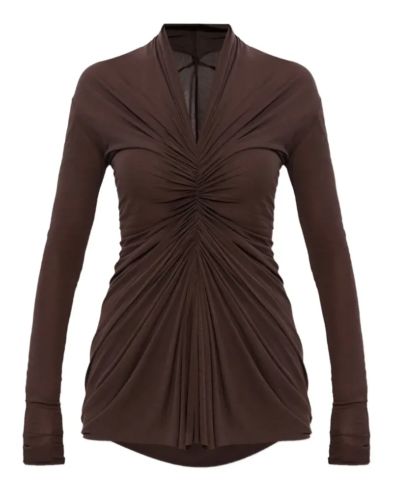 Rick Owens draped V-neck top - Braun Braun