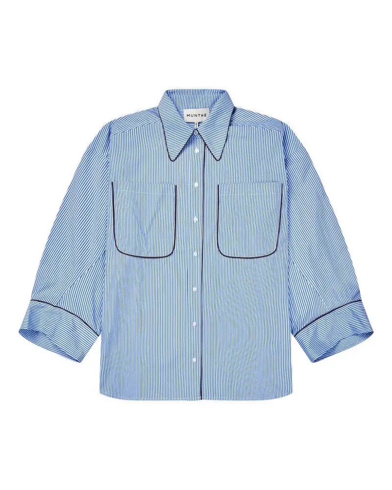 MUNTHE Gestreiftes Voyage Hemd - Blau Blau