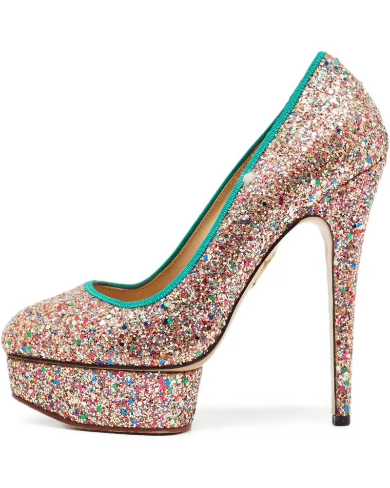 Charlotte Olympia Pre-owned Pumps im Glitter-Look 155mm - Nude Nude