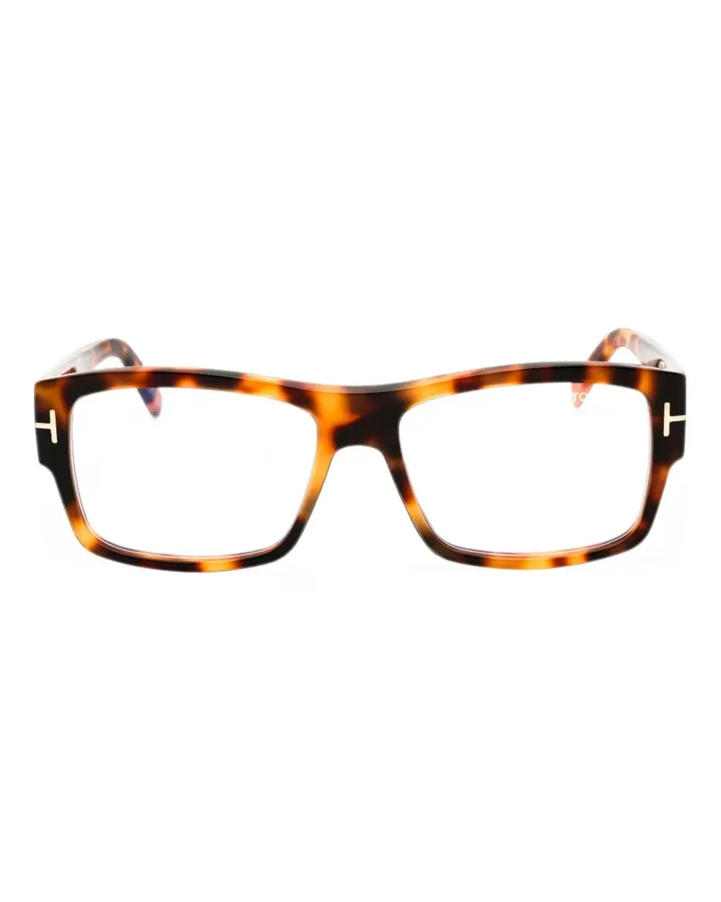 Tom Ford tortoiseshell-effect rectangle-frame glasses - Braun Braun