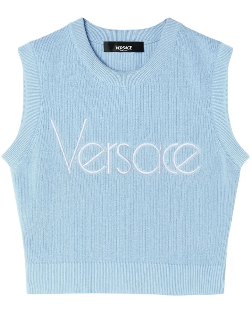 Versace 1978 Re-Edition Pullunder mit Logo - Blau Blau