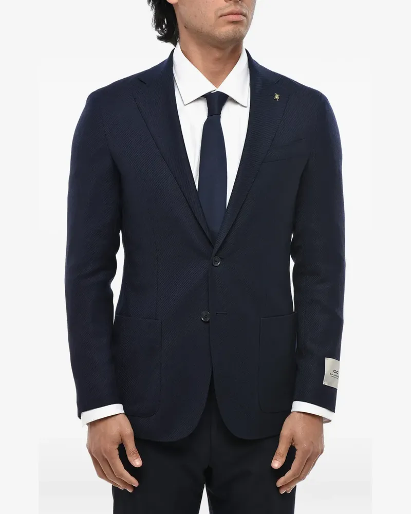 Corneliani CC Collection single-breasted patch-pocket blazer - Blau Blau