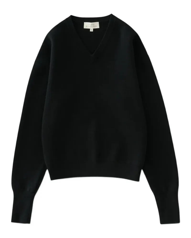 Studio Nicholson Loch V-neck sweater - Schwarz Schwarz