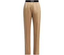 Satinhose mit geradem Bein - Nude