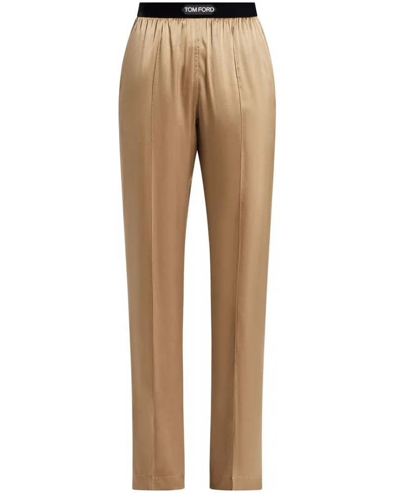 Tom Ford Satinhose mit geradem Bein - Nude Nude
