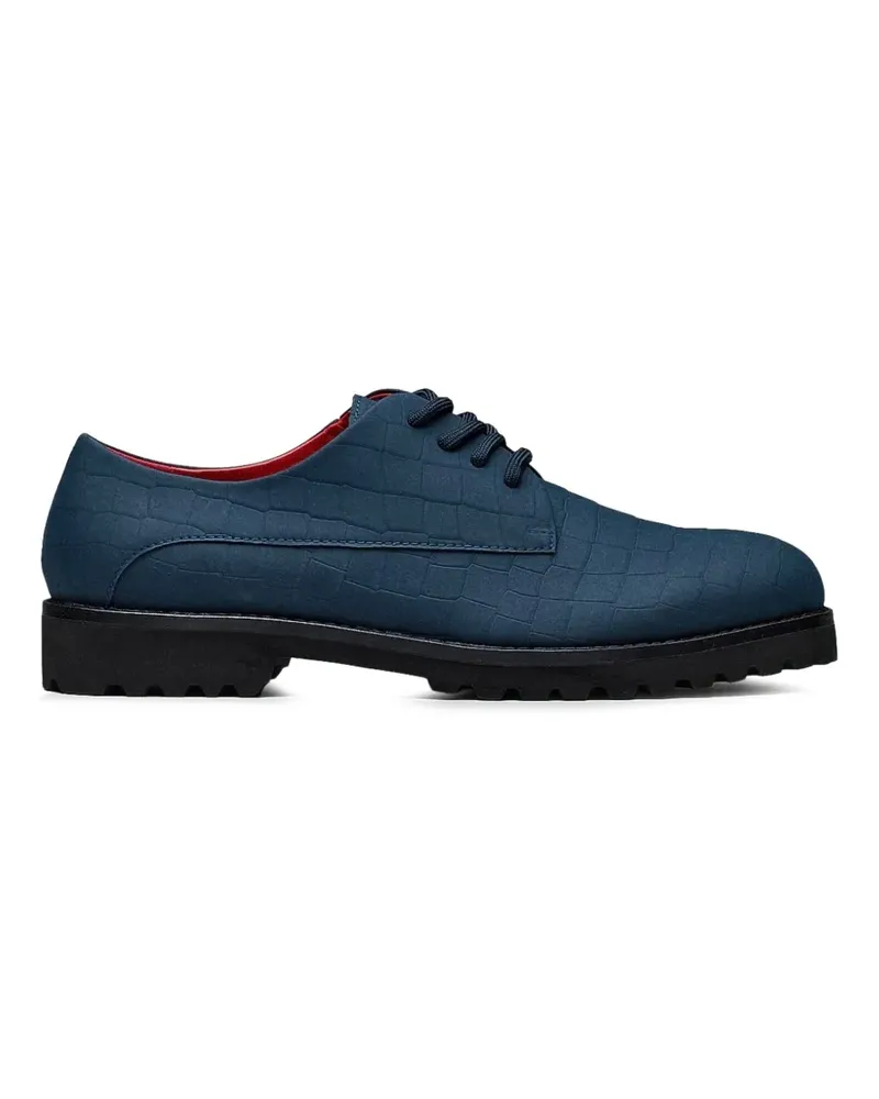 Hide & Jack Spencer croc-effect Derby shoes - Blau Blau