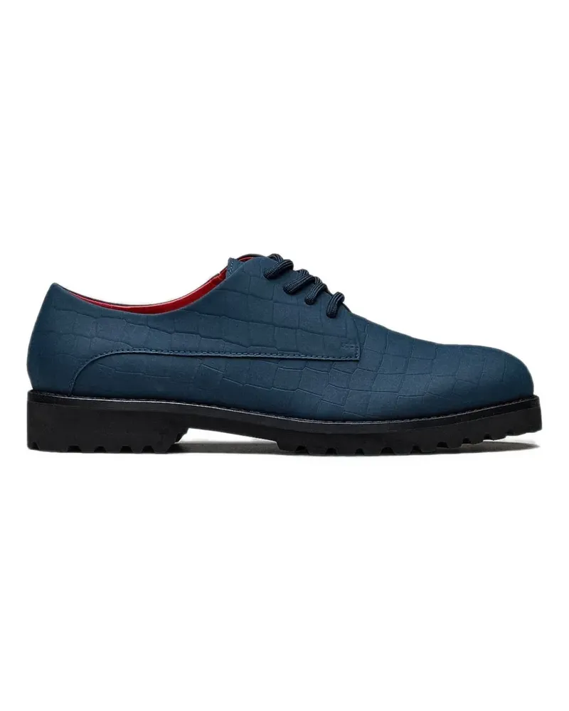 Hide & Jack Spencer croc-effect Derby shoes - Blau Blau
