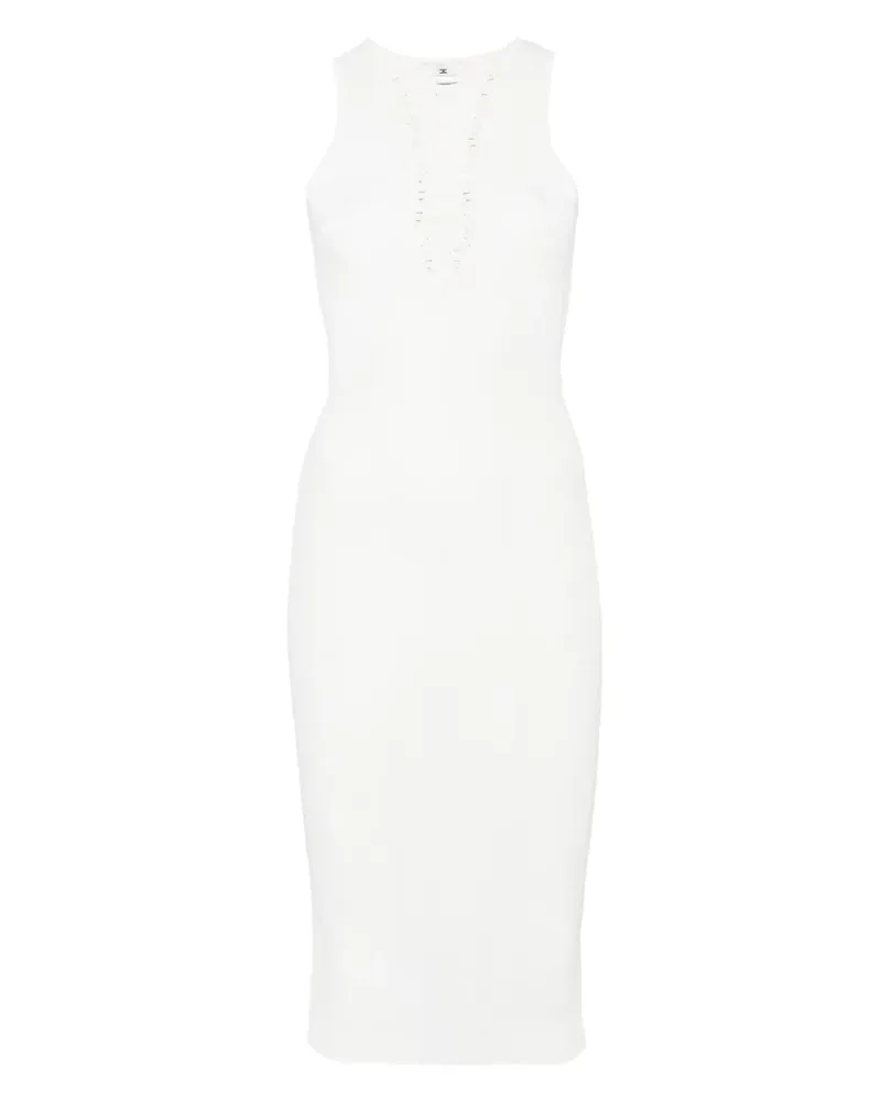 Elisabetta Franchi Midikleid aus geripptem Strick - Weiß Weiß