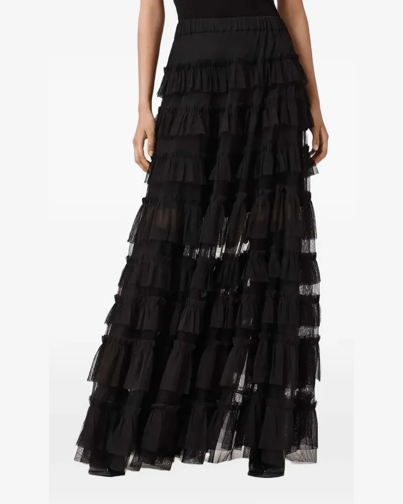 AllSaints Aude ruffled maxi skirt - Schwarz Schwarz