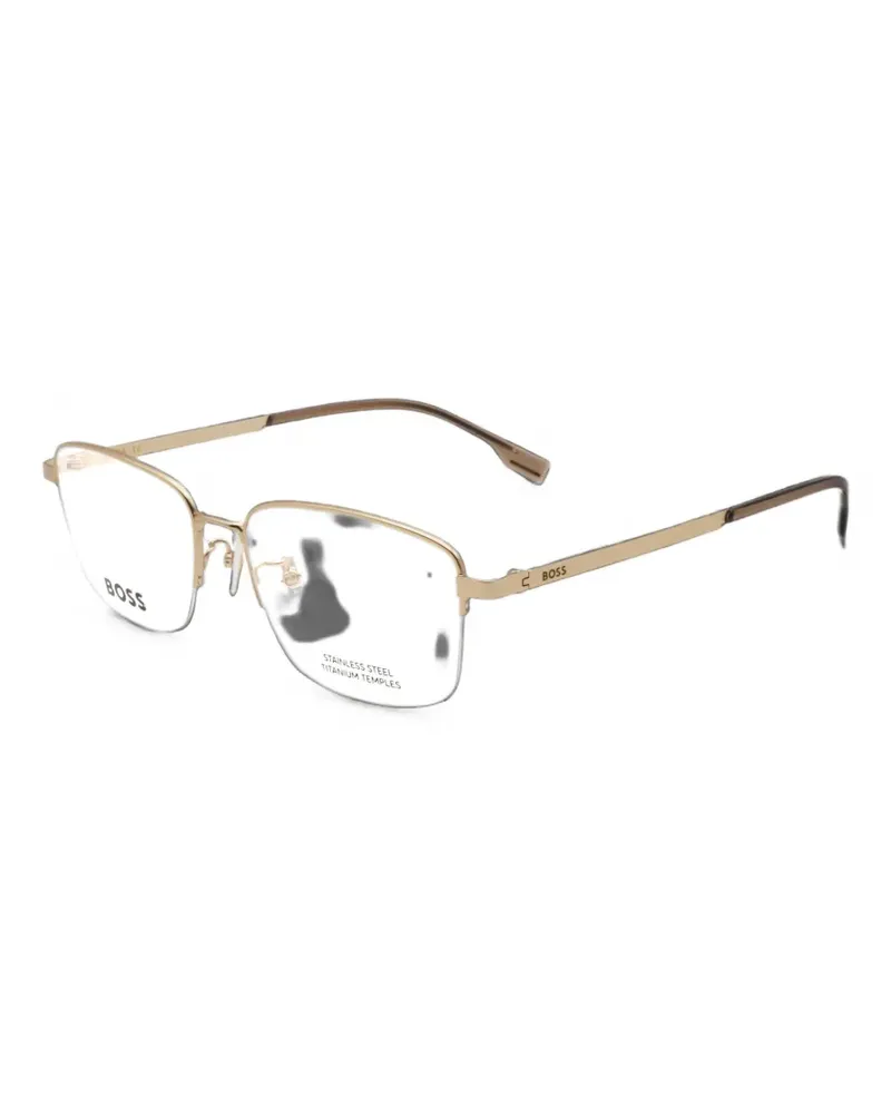HUGO BOSS Eckige Brille mit mattem Finish - Gold Gold