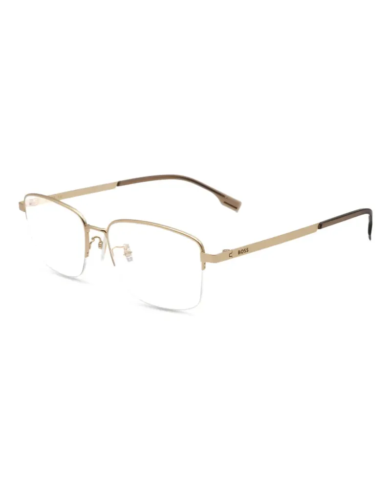 HUGO BOSS Eckige Brille mit mattem Finish - Gold Gold