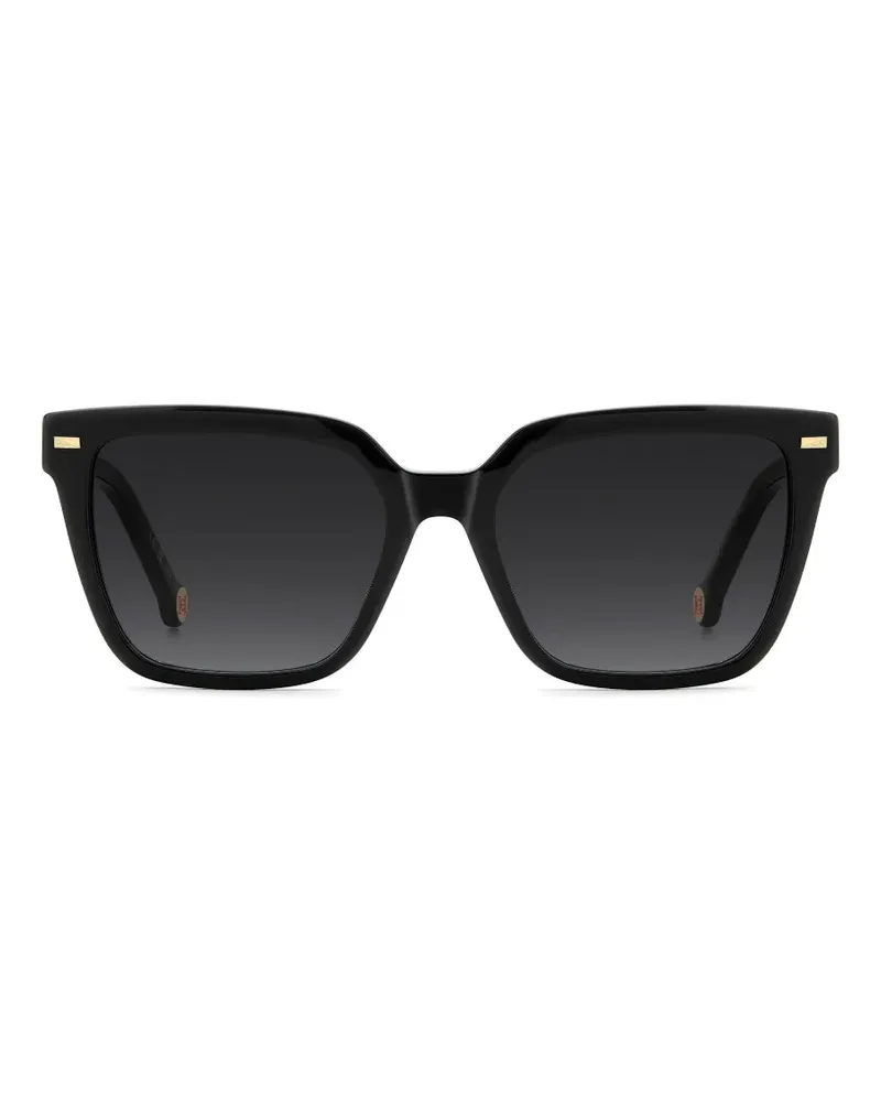 Carolina Herrera New York Sonnenbrille mit eckigem Gestell - Schwarz Schwarz